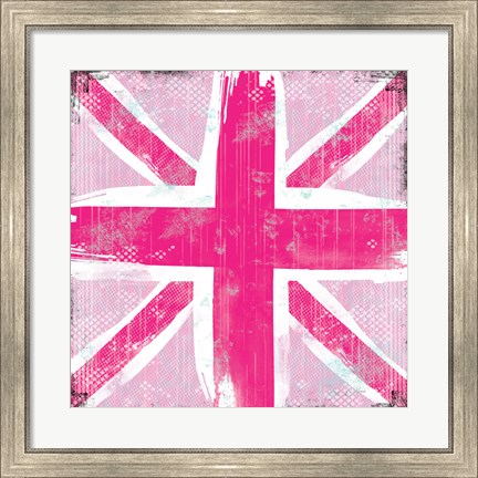 Framed Union Jack Pink Print