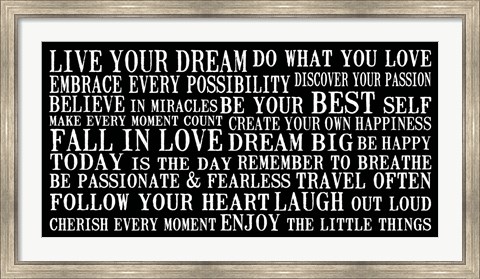 Framed Live Your Dream 6 Print