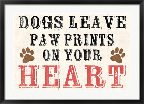 Framed Dogs Leave Paw Prints 2 Print