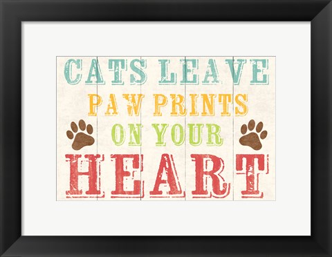 Framed Cats Leave Paw Prints 1 Print