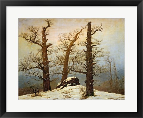 Framed Megalithic Cairn in the Snow, c. 1820 Print