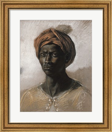 Framed Bust of a Black Man Wearing a Turban, 1826 Print