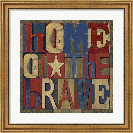 Framed Patriotic Printer Block I Print