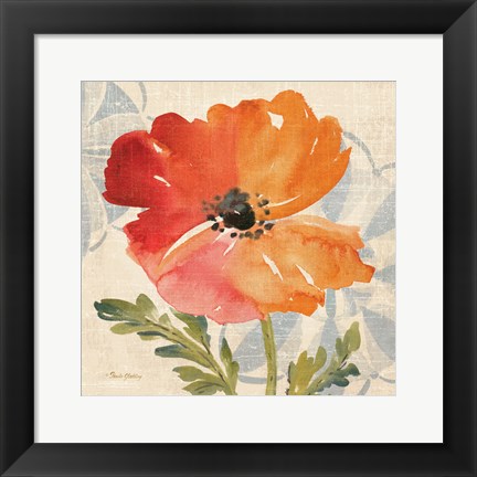 Framed Watercolor Poppies V Print