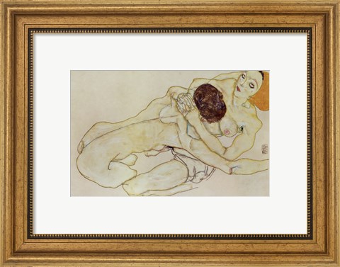 Framed Two Girls (Lovers), 1914 Print