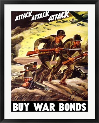 Framed Buy War Bonds Print