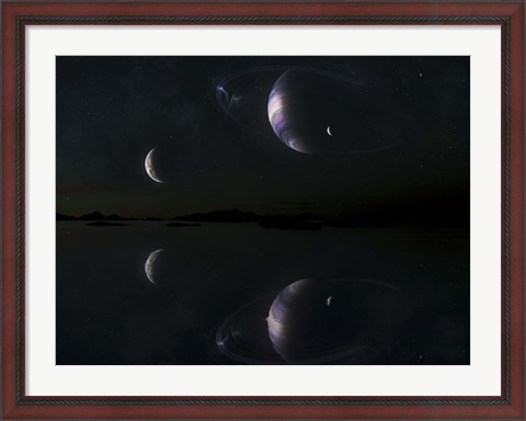 Framed Sunset on Epsilon Eridani B5 Print