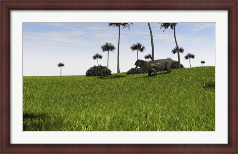 Framed Lystrosaurus in a Grassy Field Print