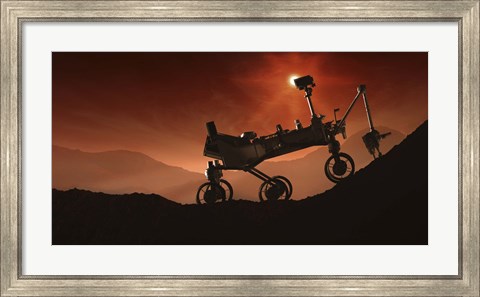 Framed Curiosity the Mars Mountaineer Print