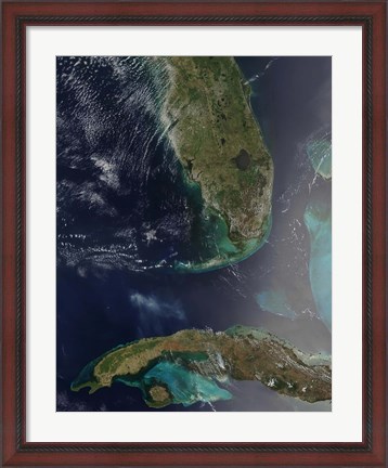 Framed Florida and Cuba Print