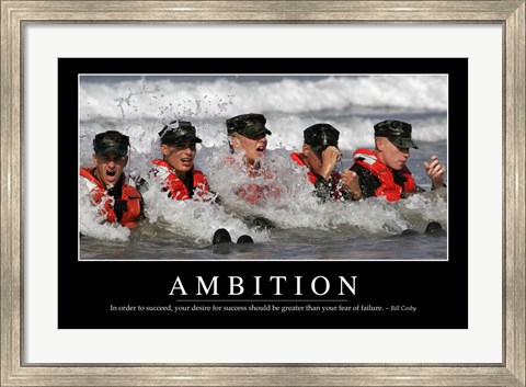 Framed Ambition: Inspirational Quote and Motivational Poster Print