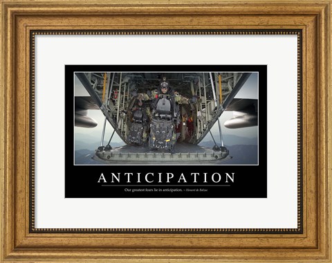 Framed Anticipation: Inspirational Quote and Motivational Poster Print