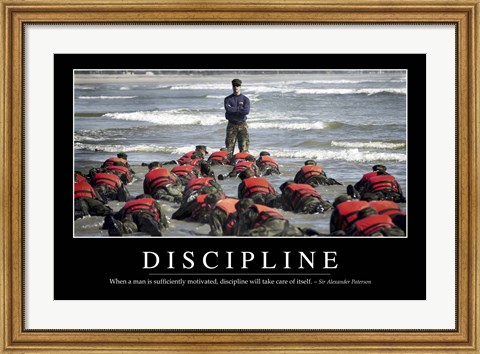 Framed Discipline: Inspirational Quote and Motivational Poster Print