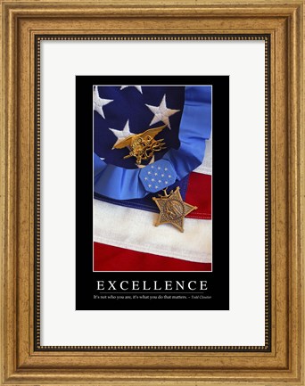 Framed Excellence: Inspirational Quote and Motivational Poster Print