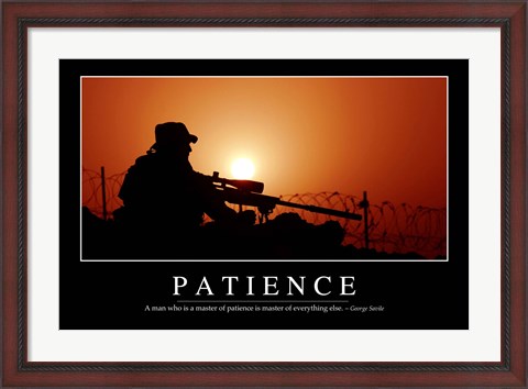 Framed Patience: Inspirational Quote and Motivational Poster Print