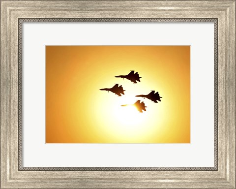 Framed Russian Knights Display Team Aerobatics Print