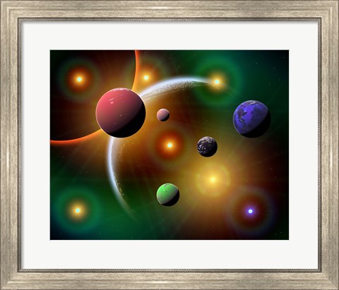 Framed Stars and Planets in the Milky Way Galaxy Print