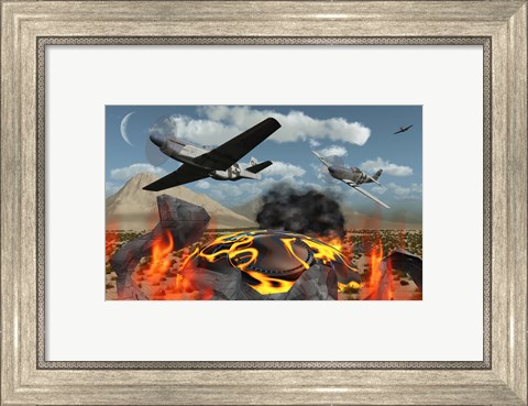 Framed American P-51 Mustang Fighter Print