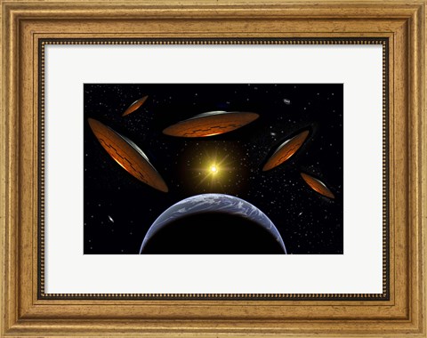 Framed Flying Saucers Print