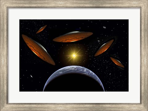 Framed Flying Saucers Print