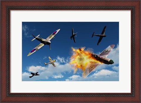 Framed British Supermarine Spitfires Print