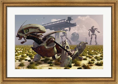 Framed Robot Rebellion of 2150 Print