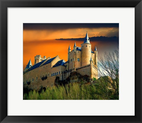 Framed Alcazar castle at sunset, Segovia, Spain Print