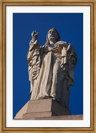 Framed Christ Atop Castilla Santa Cruz de la Mota, San Sebastian, Spain Print