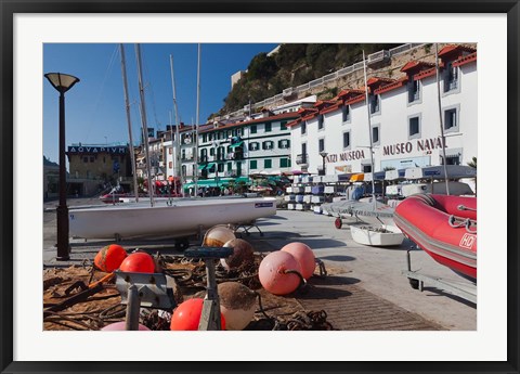 Framed Old Town Marina, San Sebastian, Spain Print