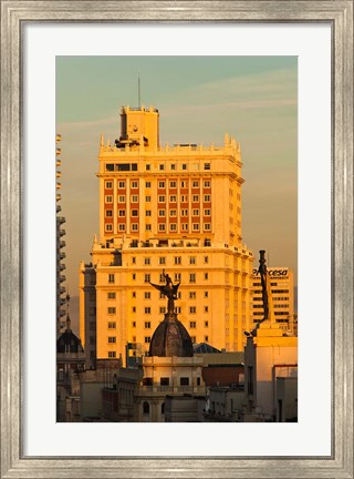 Framed Spain, Madrid, Gran Via and Edificio Espana Print