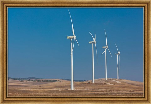 Framed Spain, Vejer de la Frontera area, Modern Windmills Print