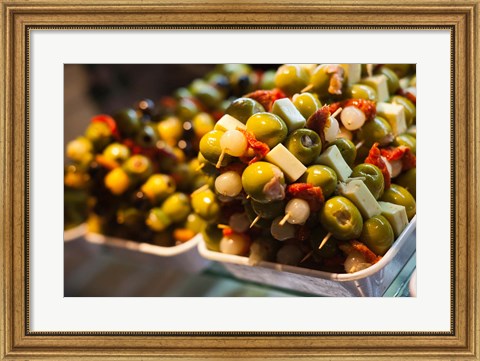 Framed Tapas, Mercado de San Miguel, Madrid, Spain Print