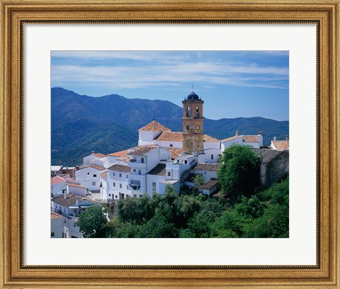 Framed White Village of Algatocin, Andalusia, Spain Print