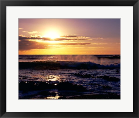 Framed Coastline at Sunset, Lanzarote, Canary Isles, Spain Print