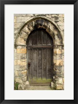 Framed Medieval City Wall Door, York, Yorkshire, England Print