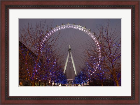 Framed England, London, London Eye Amusement Park Print