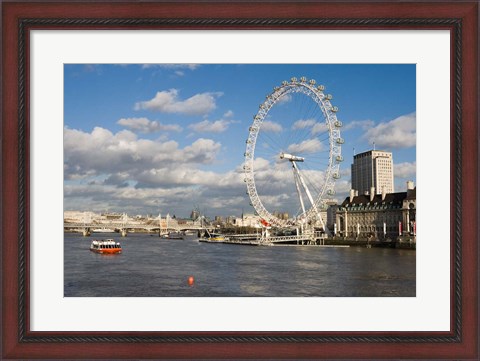 Framed England, London, London Eye and Shell Building Print