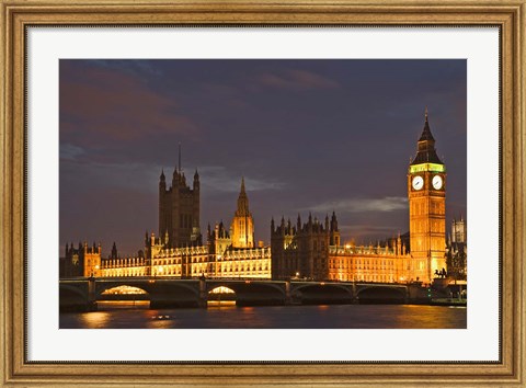 Framed Big Ben and the Houses of Parliament, London, England Print