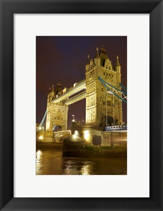 Framed Tower Bridge and River Thames at dusk, London, England, United Kingdom Print