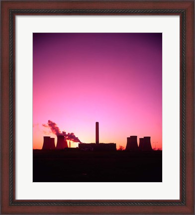 Framed Coal Fired Power Station, Warrington, Cheshire, England Print