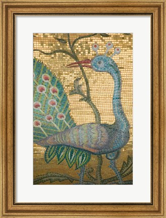 Framed Peacock Mosaic, Eleftherotria Monastery, Macherado, Zakynthos, Ionian Islands, Greece Print