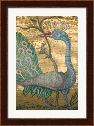 Framed Peacock Mosaic, Eleftherotria Monastery, Macherado, Zakynthos, Ionian Islands, Greece Print