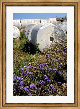 Framed Greece, Cyclades, Delos Ancient Architecture Print