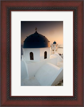 Framed Small Town of Imerovigli, Santorini, Greece Print