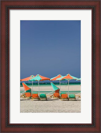 Framed Greece, Crete, Hania, Elafonisi Beach Umbrellas Print