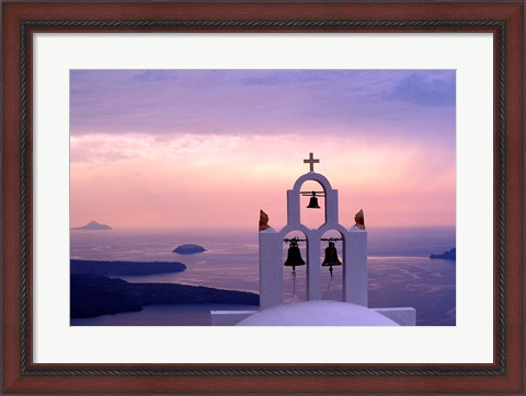 Framed Belltower at Sunrise, Mykonos, Greece Print