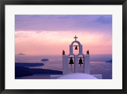 Framed Belltower at Sunrise, Mykonos, Greece Print