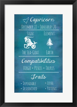 Framed Capricorn Zodiac Sign Print