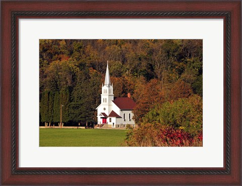 Framed Church In the Valley Print