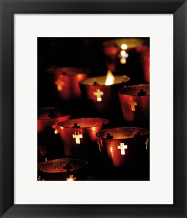 Framed Lighted Candles Print